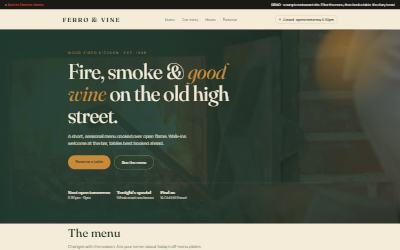 Screenshot of the Ferro & Vine demo