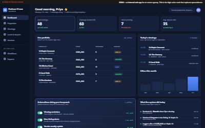 Screenshot of the Estate agency dashboard demo