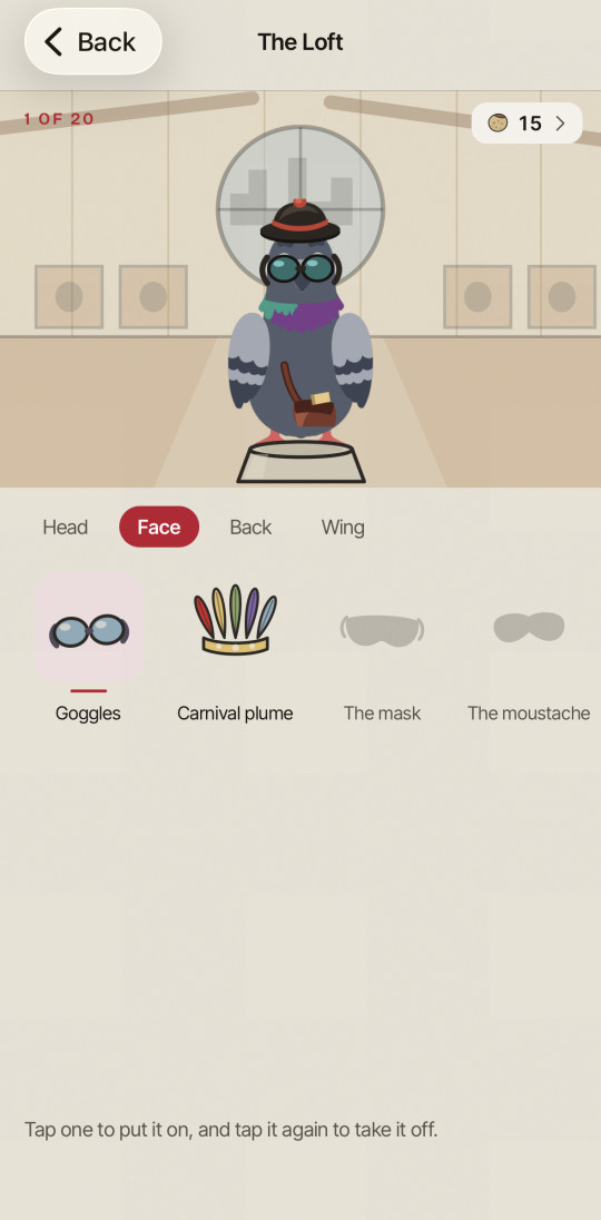 The Loft: Oscar wearing goggles, with more things to put on him below.